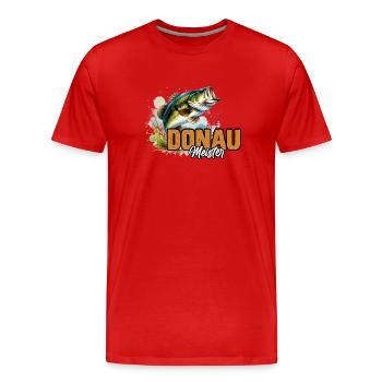 DONAU MEISTER Lustiges Angeln Hobby Angler - Männer Premium Bio T-Shirt - Rot - Vorne - Damien (186cm)