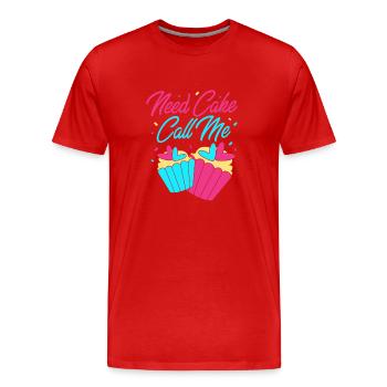 Gâteau Tartelette Décoration Gâteau - T-shirt bio Premium Homme - rouge - Devant - Damien (186cm)