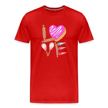 Gâteau Tartelette Décoration Gâteau - T-shirt bio Premium Homme - rouge - Devant - Damien (186cm)