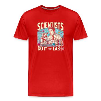 Wissenschaftler machen es im Labor - Männer Premium Bio T-Shirt - Rot - Vorne - Damien (186cm)
