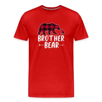 Frère Ours - T-shirt bio Premium Homme - rouge - Devant - Damien (186cm)