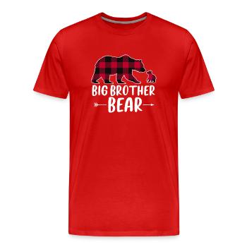 Grand frère ours - T-shirt bio Premium Homme - rouge - Devant - Damien (186cm)