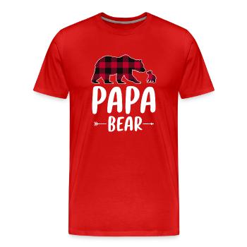 Papa Ours - T-shirt bio Premium Homme - rouge - Devant - Damien (186cm)