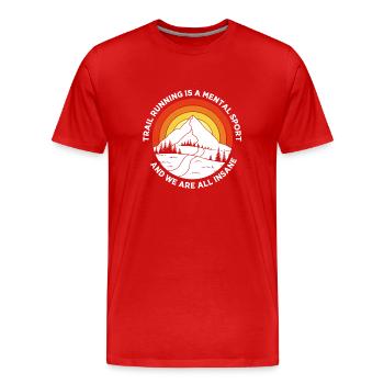 Trail running - T-shirt bio Premium Homme - rouge - Devant - Damien (186cm)