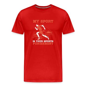 Trail running - T-shirt bio Premium Homme - rouge - Devant - Damien (186cm)
