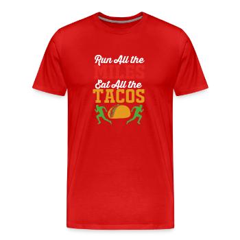 Marathon Marathon Runner - Men's Premium Organic T-Shirt - red - Front - Damien (186cm)