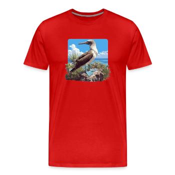 Blue-footed booby - Men's Premium Organic T-Shirt - red - Front - Damien (186cm)