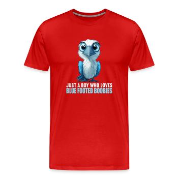Blue-footed booby - Men's Premium Organic T-Shirt - red - Front - Damien (186cm)