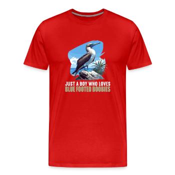 Blue-footed booby - Men's Premium Organic T-Shirt - red - Front - Damien (186cm)