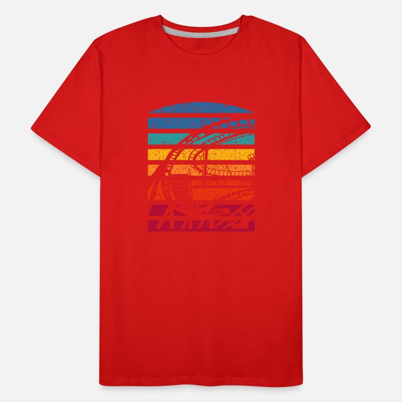 Retro Achterbahn Silhouette Abenteuer Männer Premium Bio T-Shirt