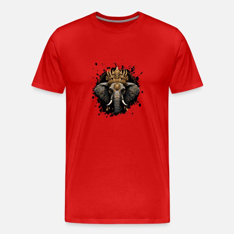 elefant krone tier - Männer Premium Bio T-Shirt - Rot