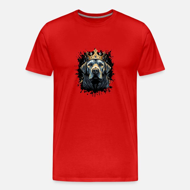 boxer hund tier krone - Männer Premium Bio T-Shirt - Rot