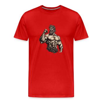 Bodybuilder Fitness Muscles - T-shirt bio Premium Homme - rouge - Devant - Damien (186cm)