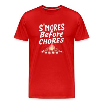 Fire Pits Backyard Gatherings In - Men's Premium Organic T-Shirt - red - Front - Damien (186cm)