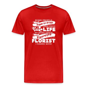 Florist Proud Florist Parent - Men's Premium Organic T-Shirt - red - Front - Damien (186cm)