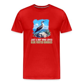 Blue-footed booby - Men's Premium Organic T-Shirt - red - Front - Damien (186cm)