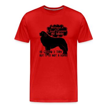 Without A Great Pyrenees - Men's Premium Organic T-Shirt - red - Front - Damien (186cm)