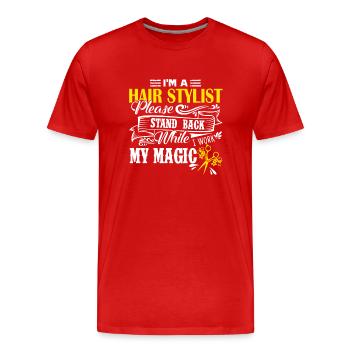 Hair Stylist I Am A Hair Stylist - Men's Premium Organic T-Shirt - red - Front - Damien (186cm)