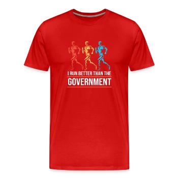 Marathon Marathon Runner - Men's Premium Organic T-Shirt - red - Front - Damien (186cm)