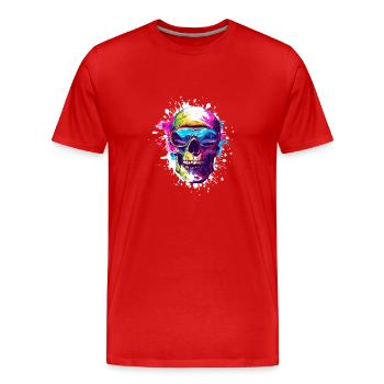 Ski Ski Goggles Skull - Men's Premium Organic T-Shirt - red - Front - Damien (186cm)