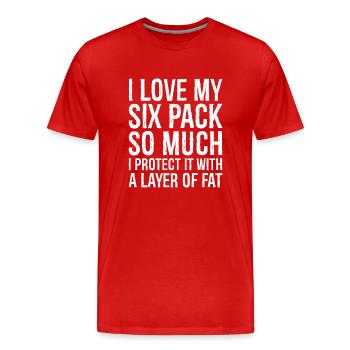 I love my six pack so much - Men's Premium Organic T-Shirt - red - Front - Damien (186cm)