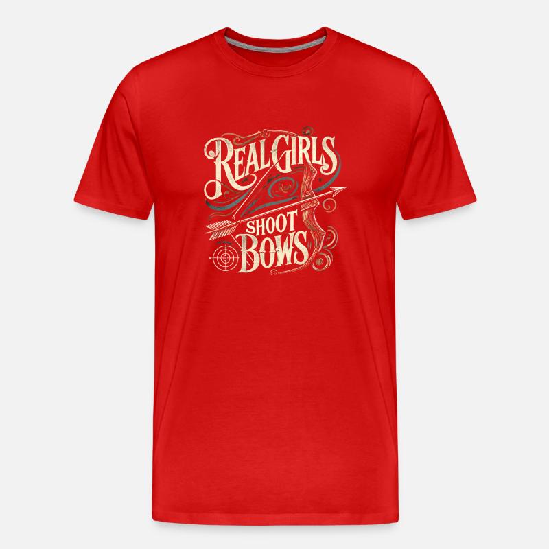 Echte Mädchen schießen Bögen - Männer Premium Bio T-Shirt - Rot