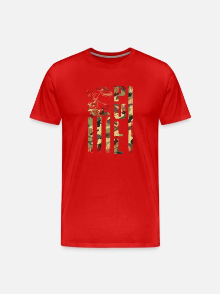 Pull Camouflage Schießsport Motiv - Männer Premium Bio T-Shirt - Rot
