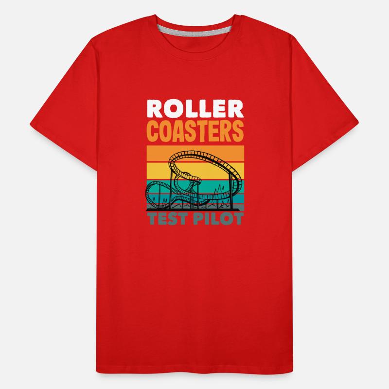 Achterbahn Testpilot Abenteuer Männer Premium Bio T-Shirt