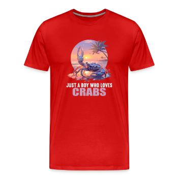 Crabe Crabe - T-shirt bio Premium Homme - rouge - Devant - Damien (186cm)