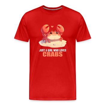 Krabbe Krabben - Männer Premium Bio T-Shirt - Rot - Vorne - Damien (186cm)