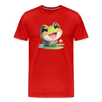 Grenouilles Grenouilles - T-shirt bio Premium Homme - rouge - Devant - Damien (186cm)