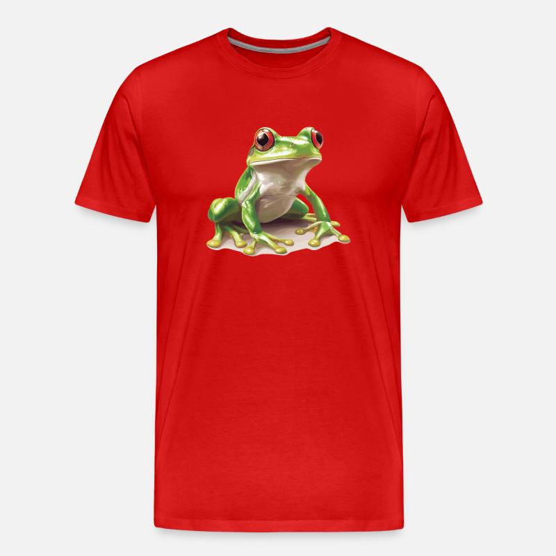 Frosch Frösche - Männer Premium Bio T-Shirt - Rot