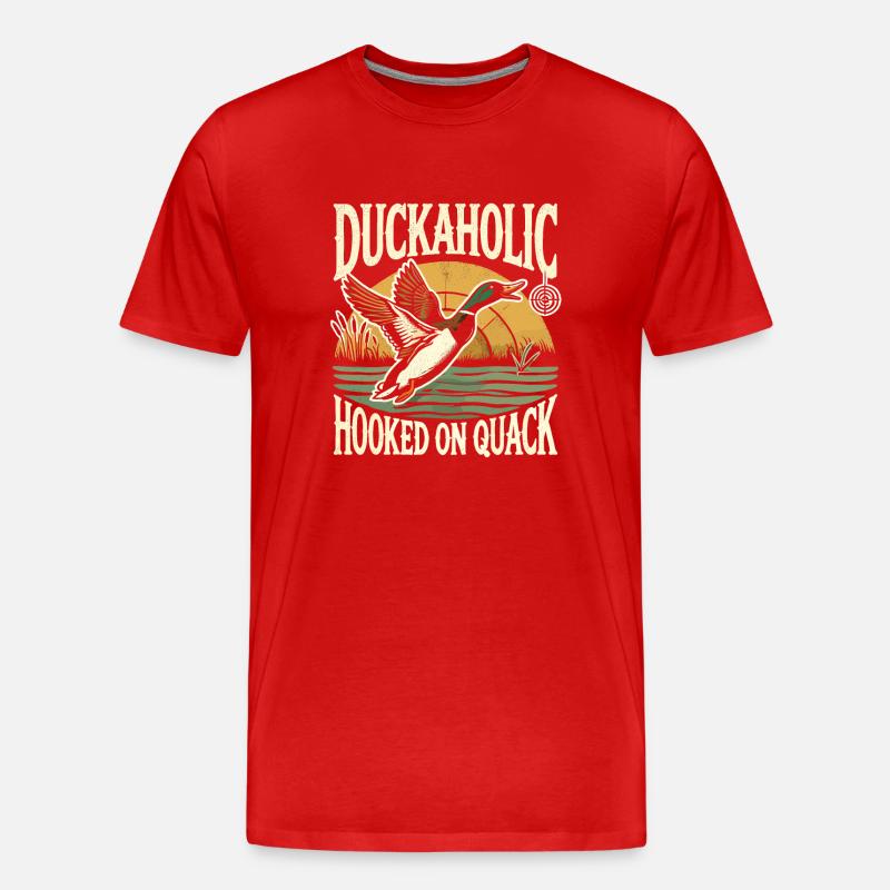 Duckaholic Hooked On Quack - Männer Premium Bio T-Shirt - Rot