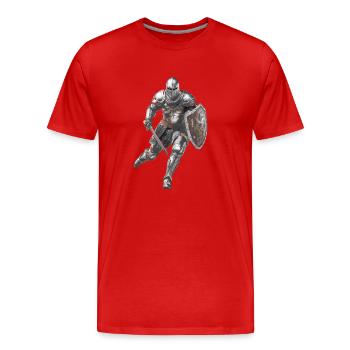 ÉPÉE ARMURE DE CHEVALIER - T-shirt bio Premium Homme - rouge - Devant - Damien (186cm)