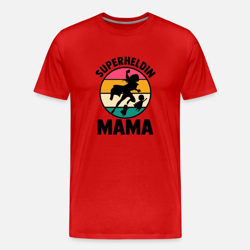 Mutter Superheldin Mama - Männer Premium Bio T-Shirt - Rot