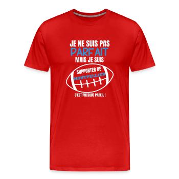 Supporter Parfait Montpellier Rugby - T-shirt bio Premium Homme - rouge - Devant - Damien (186cm)