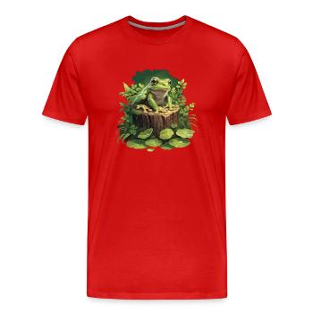 Grenouilles Grenouilles - T-shirt bio Premium Homme - rouge - Devant - Damien (186cm)