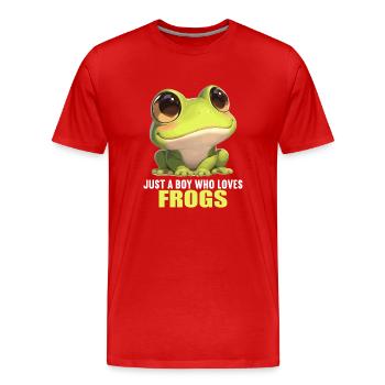 Grenouilles Grenouilles - T-shirt bio Premium Homme - rouge - Devant - Damien (186cm)