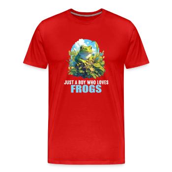Grenouilles Grenouilles - T-shirt bio Premium Homme - rouge - Devant - Damien (186cm)