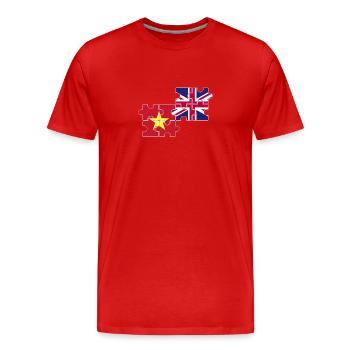 Vietnam UK Flag British Vietnamese - Men's Premium Organic T-Shirt - red - Front - Damien (186cm)
