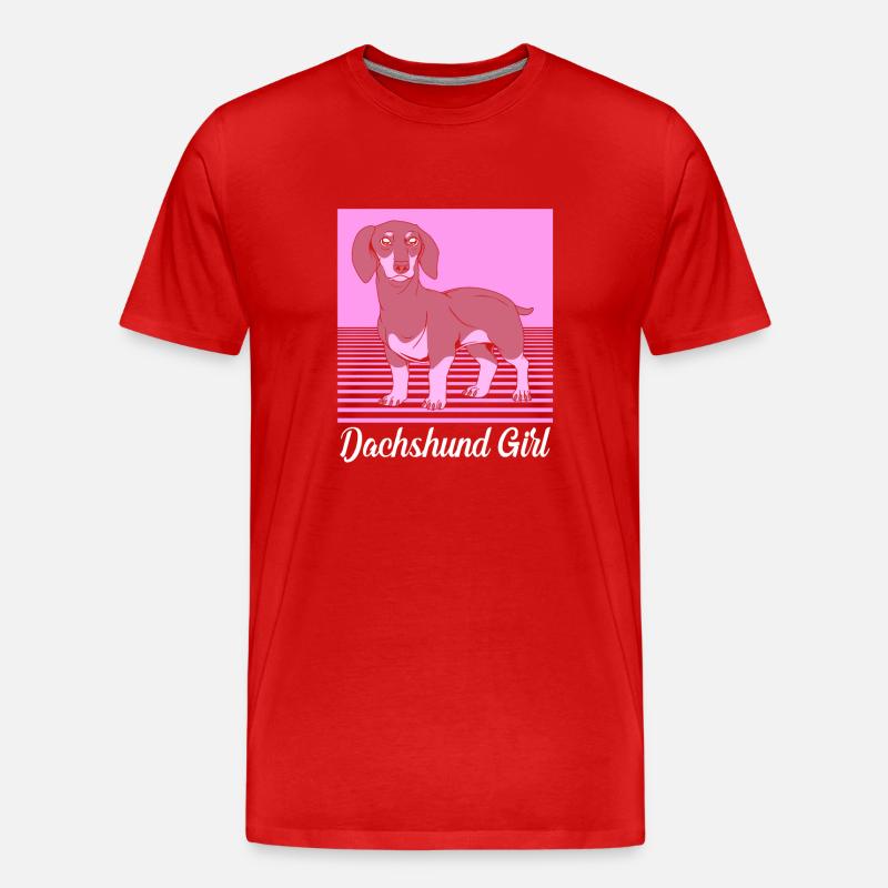 Dackel - Männer Premium Bio T-Shirt - Rot