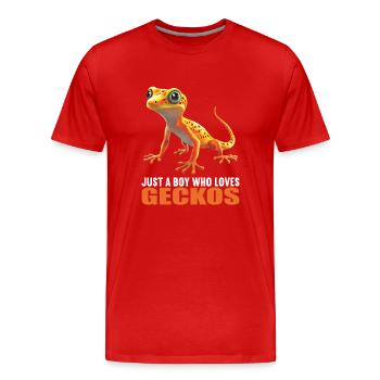 Geckos Geckos - T-shirt bio Premium Homme - rouge - Devant - Damien (186cm)