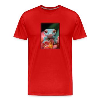 Geckos Geckos - T-shirt bio Premium Homme - rouge - Devant - Damien (186cm)