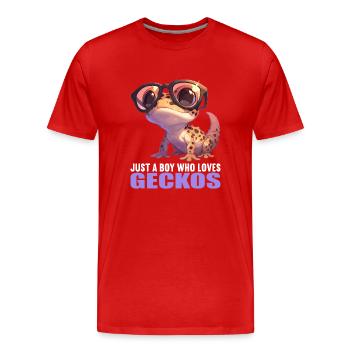 Geckos Geckos - T-shirt bio Premium Homme - rouge - Devant - Damien (186cm)