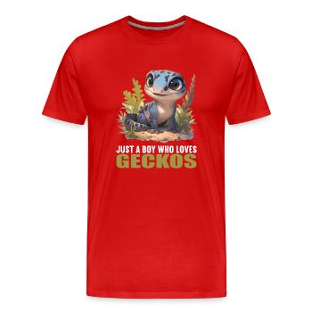 Geckos Geckos - T-shirt bio Premium Homme - rouge - Devant - Damien (186cm)