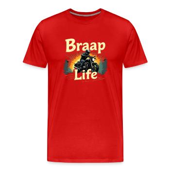 Moto Moto Moto Machine - T-shirt bio Premium Homme - rouge - Devant - Damien (186cm)