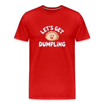 Dim sum lovers of Chinese cuisine and dumplings - Men's Premium Organic T-Shirt - red - Front - Damien (186cm)