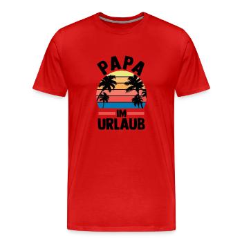 Vacances Vacancier Père Papa - T-shirt bio Premium Homme - rouge - Devant - Damien (186cm)