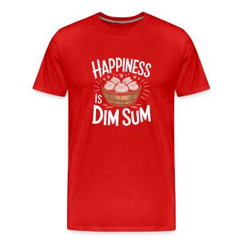 Dim sum lovers of Chinese cuisine and dumplings - Men's Premium Organic T-Shirt - red - Front - Damien (186cm)
