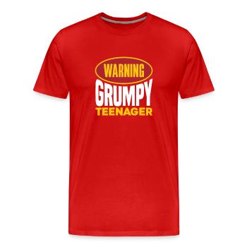 13th Birthday Warning Grumpy Teen - Men's Premium Organic T-Shirt - red - Front - Damien (186cm)